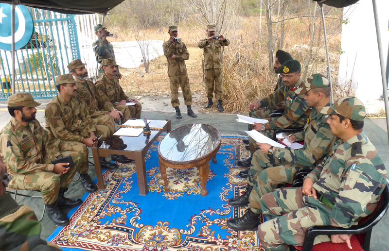 India Pakistan flag meeting