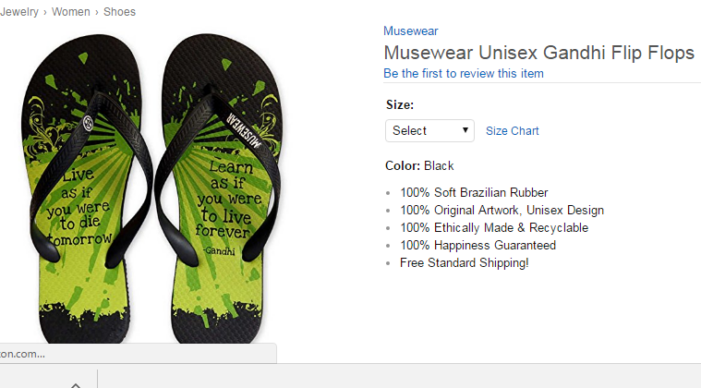 Amazon Replaces Gandhi’s Face with His Quotes on Slippers Now