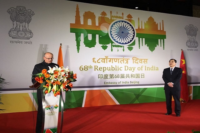 indian embassy in beijing Beijing Mission Celebrates Republic Day, Ambassador Gokhale Unfurls Flag