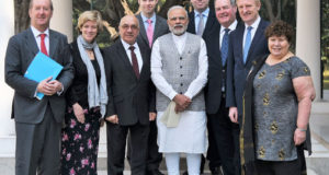 An eight-member delegation of British Parliamentarians, calling on Prime Minister Narendra Modi, in New Delhi on February 14, 2017. (PIB Photo)