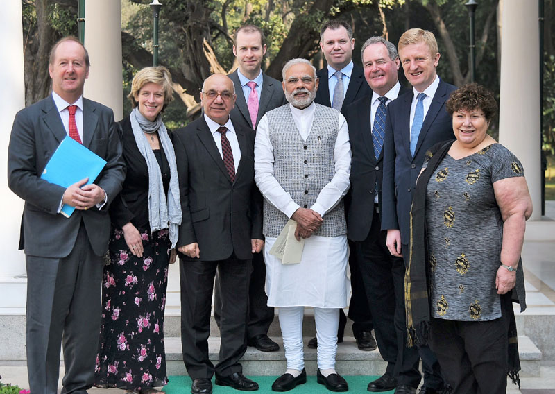 An eight-member delegation of British Parliamentarians, calling on Prime Minister Narendra Modi, in New Delhi on February 14, 2017. (PIB Photo)