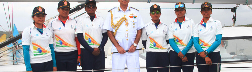 Indian Navy inducted all women crew INSV Tarini on Saturday, February 18, 2017 and set to voyage around the world from August 2017. (Photo: Indian Navy)