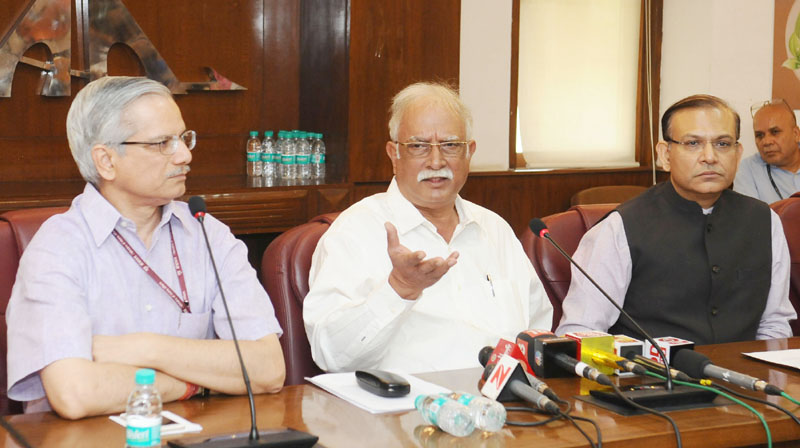 The Union Minister for Civil Aviation, Mr Ashok Gajapathi Raju Pusapati holding a press conference, in New Delhi on June 24, 2017.(PIB)