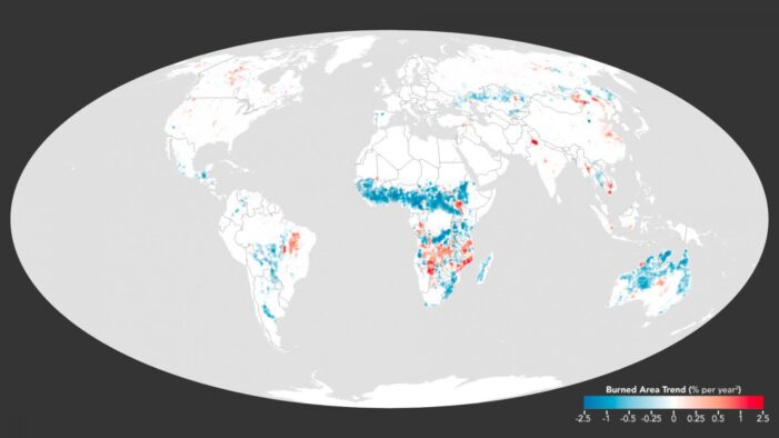 NASA Data Detects Huge Drop in Global Fires, Good or Bad?