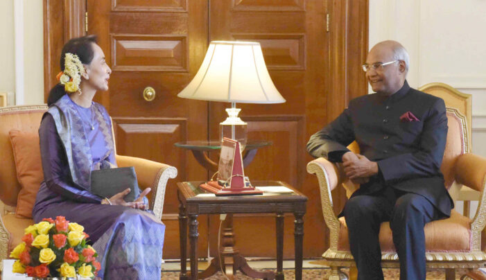 Myanmar leader Suu Kyi calls On President Kovind
