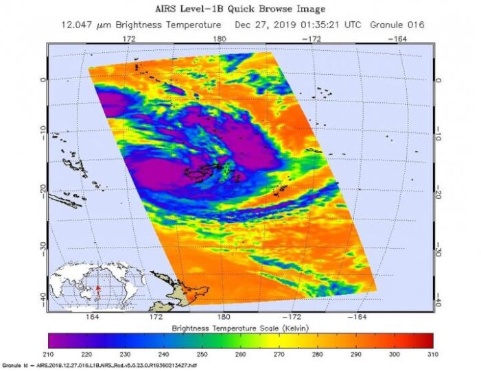 NASA finds tropical storm Sarai strengthening