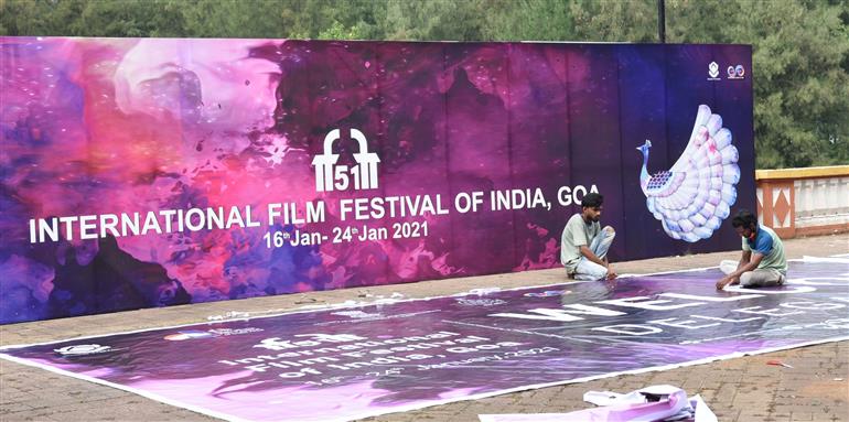 Goa prepares to welcome the 51st International Film Festival of India (IFFI-2021), in Panaji, Goa on January 15, 2021