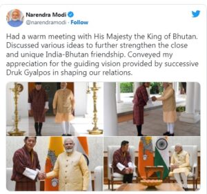 PM meets with His Majesty the King of Bhutan, Jigme Khesar Namgyel Wangchuck