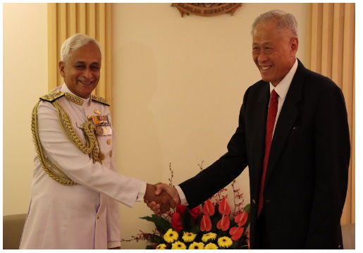 Award Of Meritorious service medal(military) to Admiral Sunil Lanba(Retd) by Singapore Govt
