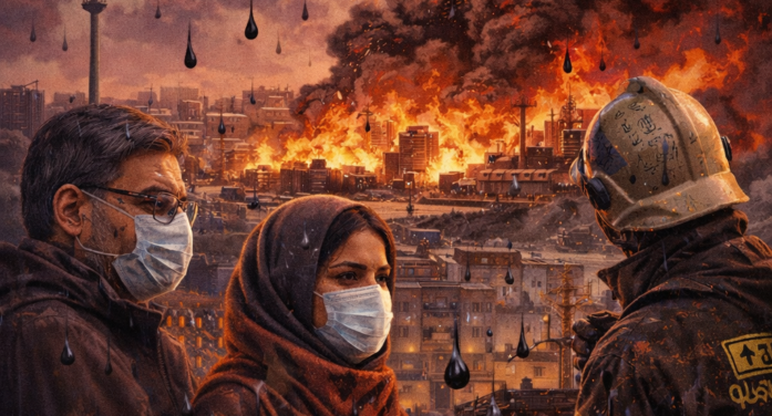 Israel Strikes Iran Oil Fields, Black Rain Envelopes Tehran; Breathing Problem Pervades