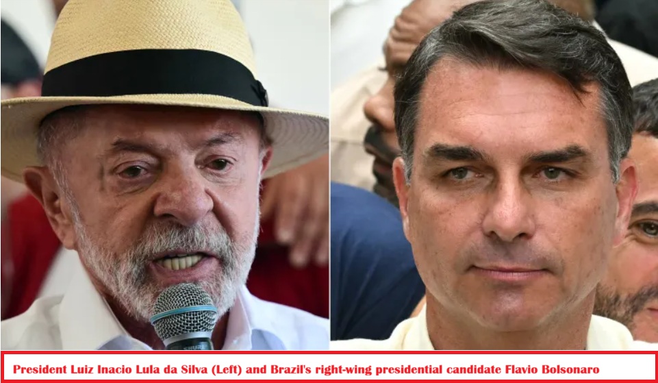 President Luiz Inacio Lula da Silva (Left) and Brazil's right-wing presidential candidate Flavio Bolsonaro